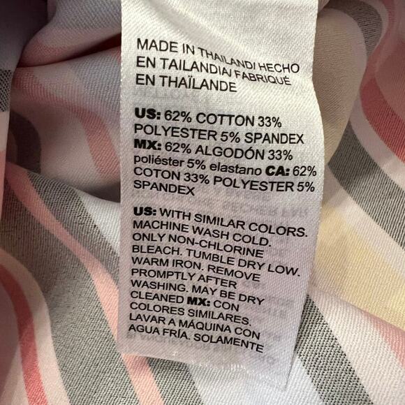 Chico’s Colorful Striped Cotton Blend No Iron Chic Stretch  Blouse Size 3 (16) - Picture 11 of 11